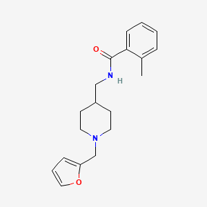 molecular formula C19H24N2O2 B2759118 N-((1-(呋喃-2-基甲基)哌啶-4-基)甲基)-2-甲基苯甲酰胺 CAS No. 953996-37-7