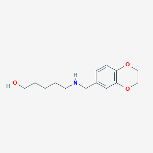 molecular formula C14H21NO3 B275913 5-[(2,3-Dihydro-1,4-benzodioxin-6-ylmethyl)amino]-1-pentanol 