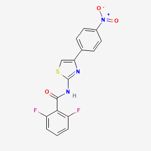 molecular formula C16H9F2N3O3S B2759133 2,6-二氟-N-[4-(4-硝基苯基)-1,3-噻唑-2-基]苯甲酰胺 CAS No. 325988-69-0