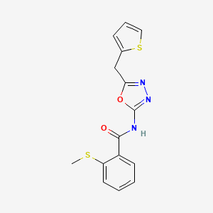 molecular formula C15H13N3O2S2 B2759144 2-(methylthio)-N-(5-(thiophen-2-ylmethyl)-1,3,4-oxadiazol-2-yl)benzamide CAS No. 1021083-07-7