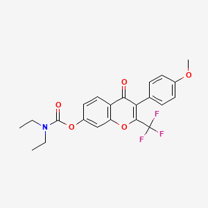 3-(4-methoxyphenyl)-4-oxo-2-(trifluoromethyl)-4H-chromen-7-yl diethylcarbamate