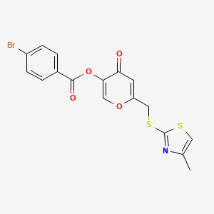 6-(((4-methylthiazol-2-yl)thio)methyl)-4-oxo-4H-pyran-3-yl 4-bromobenzoate