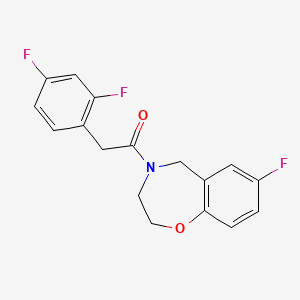 molecular formula C17H14F3NO2 B2759156 2-(2,4-difluorophenyl)-1-(7-fluoro-2,3-dihydrobenzo[f][1,4]oxazepin-4(5H)-yl)ethanone CAS No. 2034559-37-8