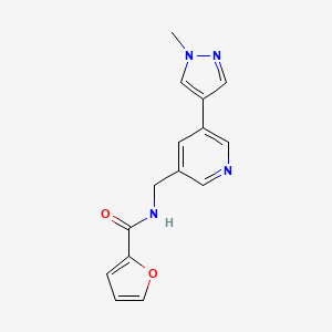 molecular formula C15H14N4O2 B2759157 N-((5-(1-methyl-1H-pyrazol-4-yl)pyridin-3-yl)methyl)furan-2-carboxamide CAS No. 2034307-95-2
