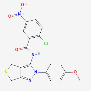 molecular formula C19H15ClN4O4S B2759160 2-氯-N-(2-(4-甲氧基苯基)-4,6-二氢-2H-噻吩[3,4-c]吡唑-3-基)-5-硝基苯甲酰胺 CAS No. 450343-59-6