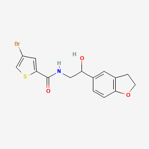 molecular formula C15H14BrNO3S B2759162 4-bromo-N-(2-(2,3-dihydrobenzofuran-5-yl)-2-hydroxyethyl)thiophene-2-carboxamide CAS No. 1798459-29-6