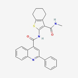 N-(3-(methylcarbamoyl)-4,5,6,7-tetrahydrobenzo[b]thiophen-2-yl)-2-phenylquinoline-4-carboxamide