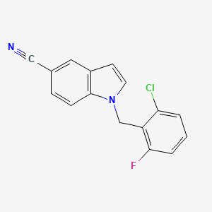 molecular formula C16H10ClFN2 B2759169 1-(2-氯-6-氟苄基)-1H-吲哚-5-甲腈 CAS No. 1993167-31-9