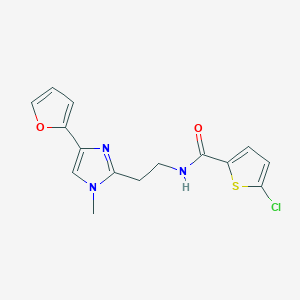molecular formula C15H14ClN3O2S B2759173 5-氯-N-(2-(4-(呋喃-2-基)-1-甲基-1H-咪唑-2-基)乙基)噻吩-2-甲酰胺 CAS No. 1421468-02-1