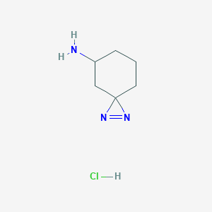 molecular formula C6H12ClN3 B2759178 1,2-二氮杂螺[2.5]辛-1-烯-5-胺盐酸盐 CAS No. 2225145-99-1