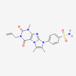 molecular formula C19H20N6O4S B2759179 4-(1,6,7-Trimethyl-2,4-dioxo-3-prop-2-enyl-1,3,5-trihydro-4-imidazolino[1,2-h] purin-8-yl)benzenesulfonamide CAS No. 922468-50-6