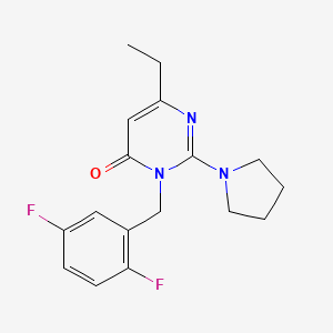 molecular formula C17H19F2N3O B2759187 3-(2,5-difluorobenzyl)-6-ethyl-2-(1-pyrrolidinyl)-4(3H)-pyrimidinone CAS No. 1340911-53-6