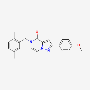 molecular formula C22H21N3O2 B2759188 5-(2,5-二甲基苯甲基)-2-(4-甲氧基苯基)吡唑啉[1,5-a]吡嗪-4(5H)-酮 CAS No. 1359451-28-7