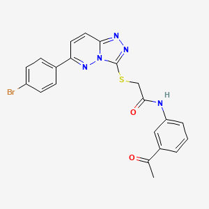 molecular formula C21H16BrN5O2S B2759190 N-(3-acetylphenyl)-2-{[6-(4-bromophenyl)[1,2,4]triazolo[4,3-b]pyridazin-3-yl]thio}acetamide CAS No. 894054-91-2
