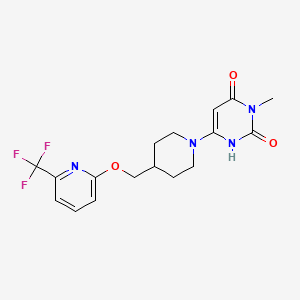 3-Methyl-6-[4-({[6-(trifluoromethyl)pyridin-2-yl]oxy}methyl)piperidin-1-yl]-1,2,3,4-tetrahydropyrimidine-2,4-dione