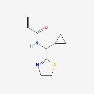 molecular formula C10H12N2OS B2759195 N-[Cyclopropyl(1,3-thiazol-2-yl)methyl]prop-2-enamide CAS No. 2175581-25-4
