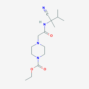 molecular formula C15H26N4O3 B2759197 Ethyl 4-[2-[(2-cyano-3-methylbutan-2-yl)amino]-2-oxoethyl]piperazine-1-carboxylate CAS No. 1197904-42-9