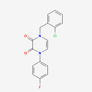 molecular formula C17H12ClFN2O2 B2759198 1-[(2-Chlorophenyl)methyl]-4-(4-fluorophenyl)pyrazine-2,3-dione CAS No. 904526-07-4