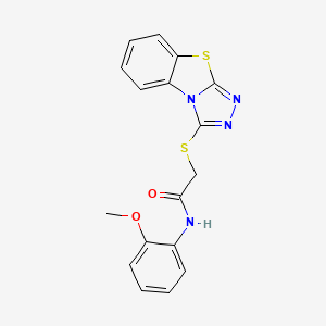 molecular formula C17H14N4O2S2 B2759201 2-(benzo[4,5]thiazolo[2,3-c][1,2,4]triazol-3-ylthio)-N-(2-methoxyphenyl)acetamide CAS No. 379236-25-6