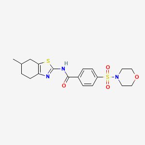 molecular formula C19H23N3O4S2 B2759202 N-(6-methyl-4,5,6,7-tetrahydrobenzo[d]thiazol-2-yl)-4-(morpholinosulfonyl)benzamide CAS No. 325977-64-8