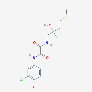 molecular formula C14H18ClFN2O3S B2759216 N1-(3-氯-4-氟苯基)-N2-(2-羟基-2-甲基-4-(甲硫基)丁基)草酰胺 CAS No. 1421531-76-1