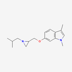 molecular formula C17H24N2O B2759220 1,3-Dimethyl-6-[[1-(2-methylpropyl)aziridin-2-yl]methoxy]indole CAS No. 2411196-36-4