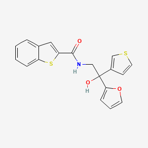 molecular formula C19H15NO3S2 B2759231 N-(2-(furan-2-yl)-2-hydroxy-2-(thiophen-3-yl)ethyl)benzo[b]thiophene-2-carboxamide CAS No. 2034397-19-6