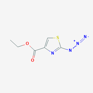 molecular formula C6H6N4O2S B2759238 2-Azido-4-ethoxycarbonylthiazole CAS No. 136265-71-9