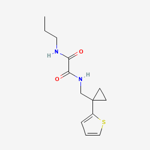 molecular formula C13H18N2O2S B2759240 N1-propyl-N2-((1-(thiophen-2-yl)cyclopropyl)methyl)oxalamide CAS No. 1203123-06-1