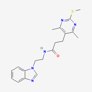 N-[2-(1H-1,3-benzodiazol-1-yl)ethyl]-3-[4,6-dimethyl-2-(methylsulfanyl)pyrimidin-5-yl]propanamide
