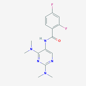 molecular formula C15H17F2N5O B2759244 N-(2,4-bis(dimethylamino)pyrimidin-5-yl)-2,4-difluorobenzamide CAS No. 1448059-96-8