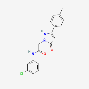 molecular formula C19H18ClN3O2 B2759246 N-(3-chloro-4-methylphenyl)-2-(5-oxo-3-(p-tolyl)-2,5-dihydro-1H-pyrazol-1-yl)acetamide CAS No. 1251583-25-1