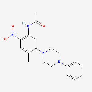 molecular formula C19H22N4O3 B2759248 N-[4-methyl-2-nitro-5-(4-phenylpiperazin-1-yl)phenyl]acetamide CAS No. 865657-76-7