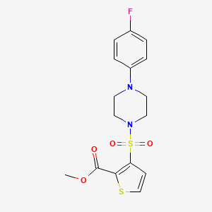 molecular formula C16H17FN2O4S2 B2759252 甲基-3-{[4-(4-氟苯基)哌嗪-1-基]磺酰}噻吩-2-甲酸酯 CAS No. 439932-69-1