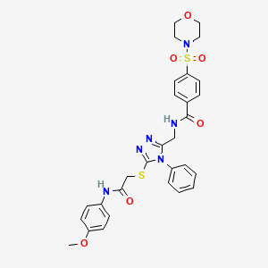 N-((5-((2-((4-methoxyphenyl)amino)-2-oxoethyl)thio)-4-phenyl-4H-1,2,4-triazol-3-yl)methyl)-4-(morpholinosulfonyl)benzamide
