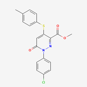 Methyl 1-(4-chlorophenyl)-4-[(4-methylphenyl)sulfanyl]-6-oxo-1,6-dihydro-3-pyridazinecarboxylate
