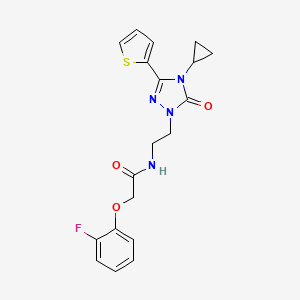 N-(2-(4-cyclopropyl-5-oxo-3-(thiophen-2-yl)-4,5-dihydro-1H-1,2,4-triazol-1-yl)ethyl)-2-(2-fluorophenoxy)acetamide