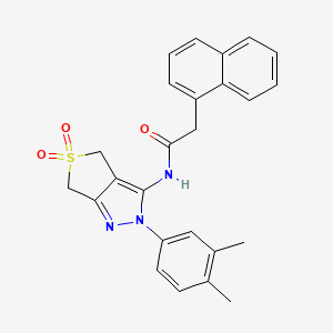 molecular formula C25H23N3O3S B2759271 N-[2-(3,4-二甲基苯基)-5,5-二氧代-4,6-二氢噻吩[3,4-c]吡唑-3-基]-2-萘基乙酰胺 CAS No. 681267-88-9