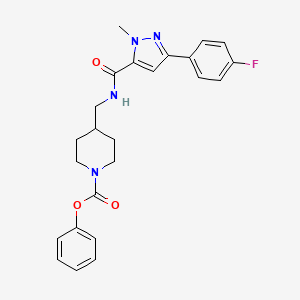 phenyl 4-((3-(4-fluorophenyl)-1-methyl-1H-pyrazole-5-carboxamido)methyl)piperidine-1-carboxylate