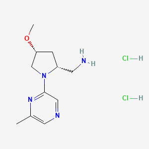 [(2R,4R)-4-Methoxy-1-(6-methylpyrazin-2-yl)pyrrolidin-2-yl]methanamine;dihydrochloride