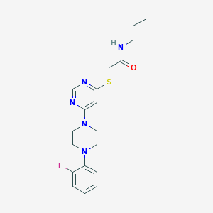 molecular formula C19H24FN5OS B2759320 2-((6-(4-(2-fluorophenyl)piperazin-1-yl)pyrimidin-4-yl)thio)-N-propylacetamide CAS No. 1171482-13-5