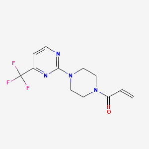 molecular formula C12H13F3N4O B2759321 1-[4-[4-(Trifluoromethyl)pyrimidin-2-yl]piperazin-1-yl]prop-2-en-1-one CAS No. 2196077-73-1