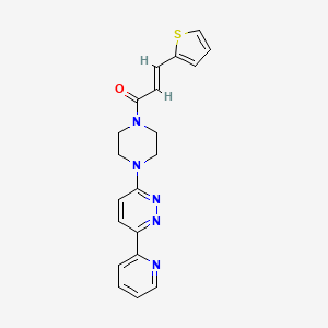 (E)-1-(4-(6-(pyridin-2-yl)pyridazin-3-yl)piperazin-1-yl)-3-(thiophen-2-yl)prop-2-en-1-one