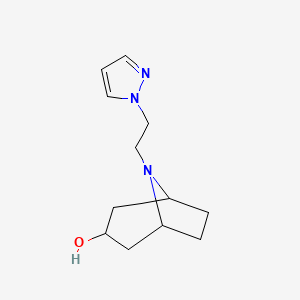 molecular formula C12H19N3O B2759329 (1R,5S)-8-(2-(1H-pyrazol-1-yl)ethyl)-8-azabicyclo[3.2.1]octan-3-ol CAS No. 1343395-21-0