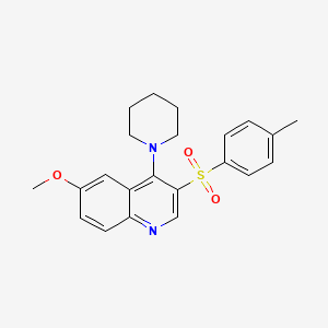 molecular formula C22H24N2O3S B2759333 6-甲氧基-3-(4-甲基苯磺酰基)-4-(哌啶-1-基)喹啉 CAS No. 866895-04-7