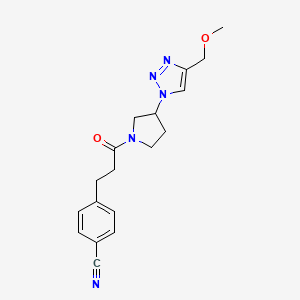 4-(3-{3-[4-(methoxymethyl)-1H-1,2,3-triazol-1-yl]pyrrolidin-1-yl}-3-oxopropyl)benzonitrile