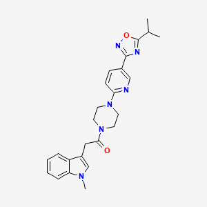 1-(4-(5-(5-isopropyl-1,2,4-oxadiazol-3-yl)pyridin-2-yl)piperazin-1-yl)-2-(1-methyl-1H-indol-3-yl)ethanone