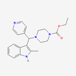 molecular formula C22H26N4O2 B2759347 ethyl 4-((2-methyl-1H-indol-3-yl)(pyridin-4-yl)methyl)piperazine-1-carboxylate CAS No. 622796-41-2
