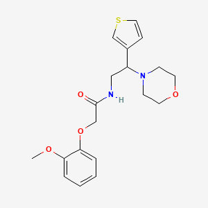 molecular formula C19H24N2O4S B2759349 2-(2-methoxyphenoxy)-N-(2-morpholino-2-(thiophen-3-yl)ethyl)acetamide CAS No. 946374-78-3