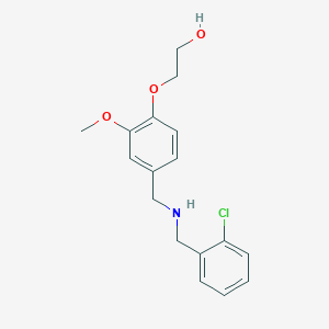 molecular formula C17H20ClNO3 B275935 2-(4-{[(2-Chlorobenzyl)amino]methyl}-2-methoxyphenoxy)ethanol 